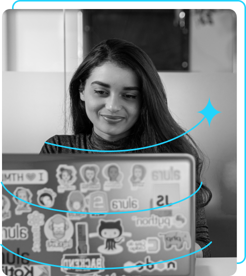 Foto de menina progrmando